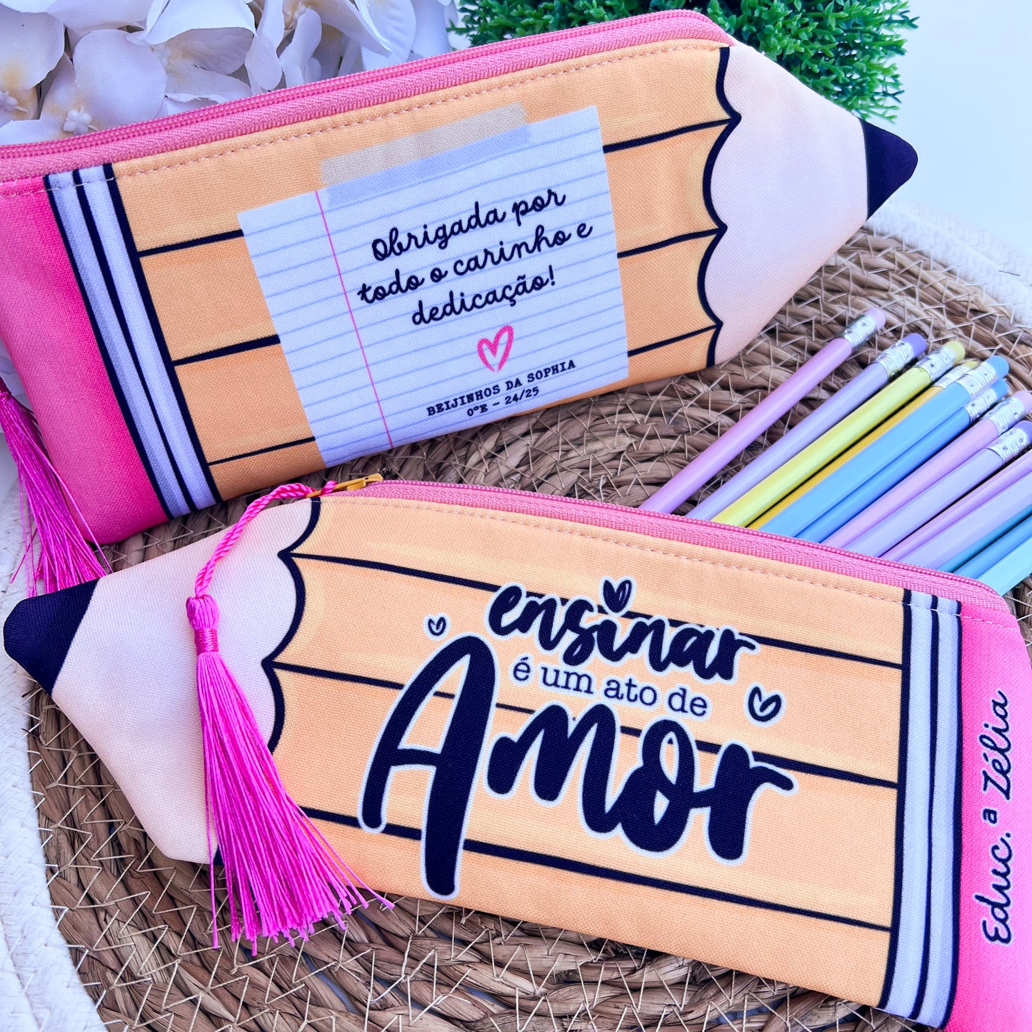 Estojo em forma de lápis – Presente para Educadora ou Professora