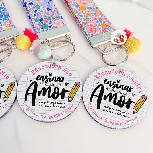 Porta-Chaves Floral - Professoras e Educadoras