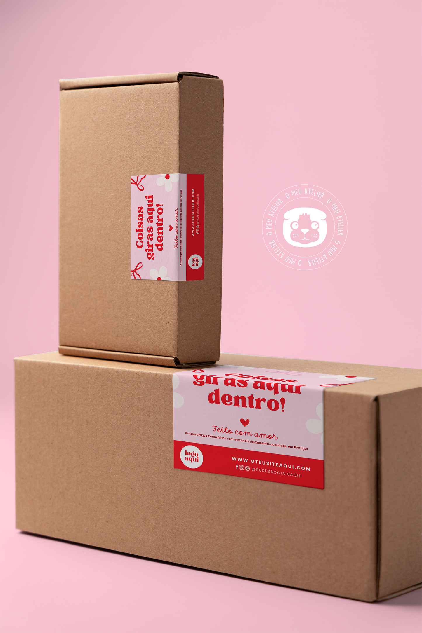 Etiquetas Adesivas Personalizadas - Selagem de Caixas e Sacos de Envios "Sweet"