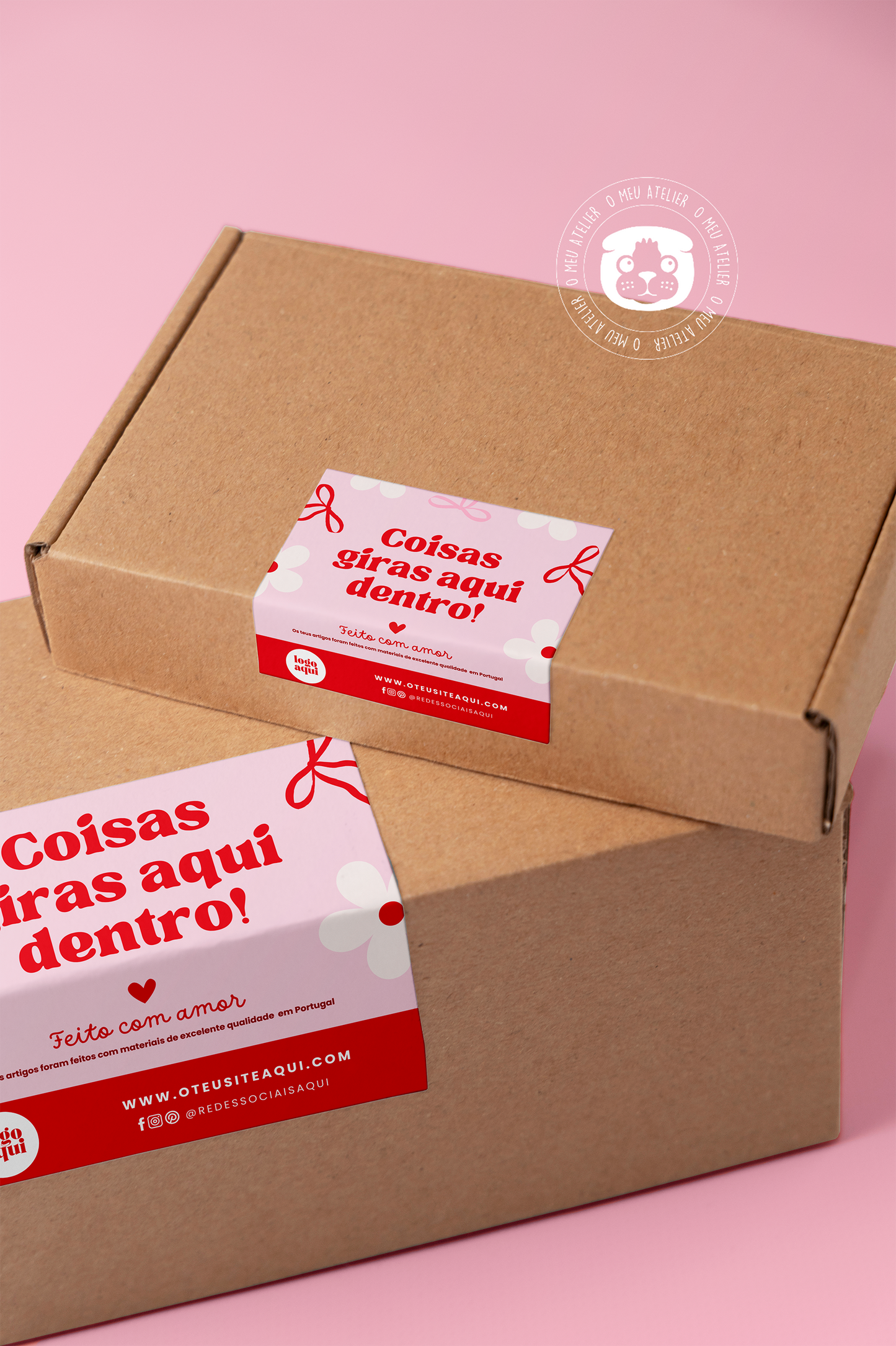 Etiquetas Adesivas Personalizadas - Selagem de Caixas e Sacos de Envios "Sweet"