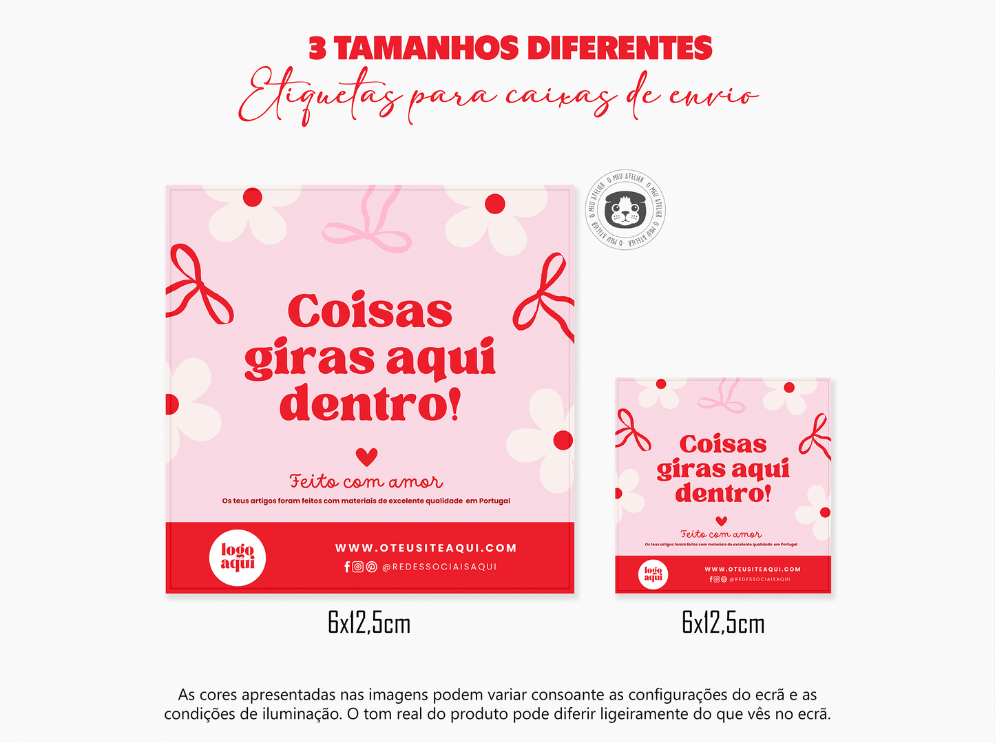 Etiquetas Adesivas Personalizadas - Selagem de Caixas e Sacos de Envios "Sweet"