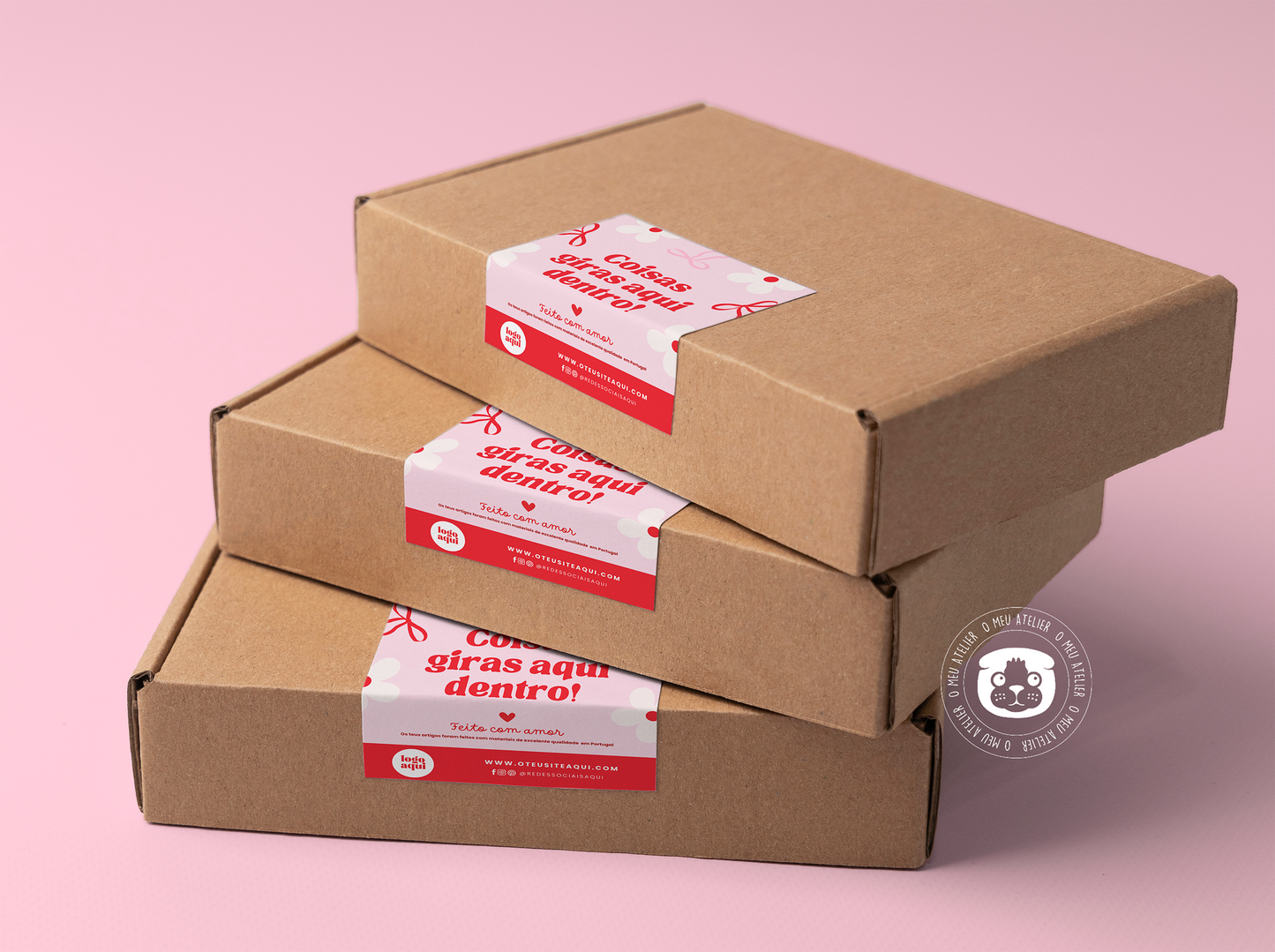 Etiquetas Adesivas Personalizadas - Selagem de Caixas e Sacos de Envios "Sweet"