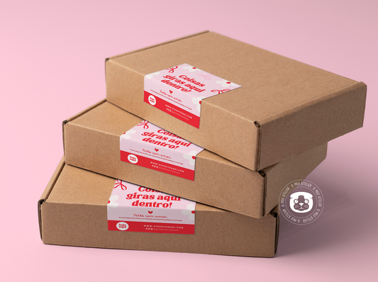 Etiquetas Adesivas Personalizadas - Selagem de Caixas e Sacos de Envios "Sweet"