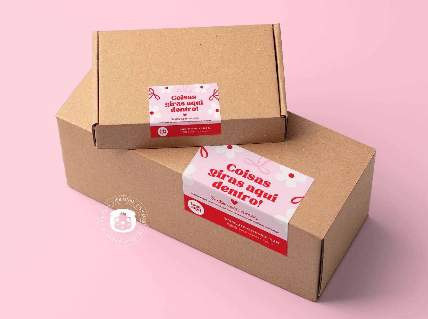 Etiquetas Adesivas Personalizadas - Selagem de Caixas e Sacos de Envios "Sweet"