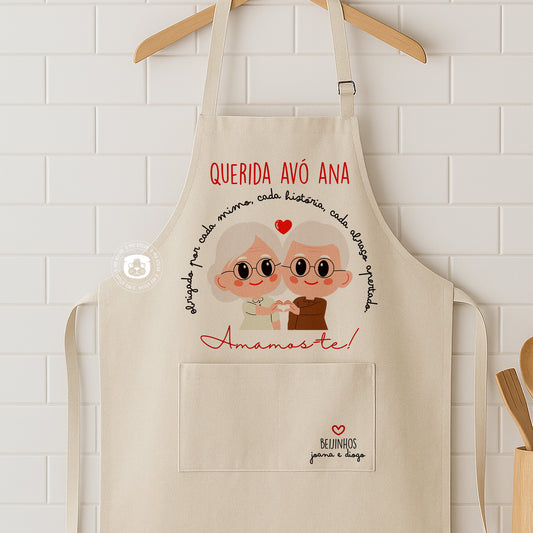 Avental de Linho Personalizado “Avó e Avô” – Presente Especial para o Dia dos Avós