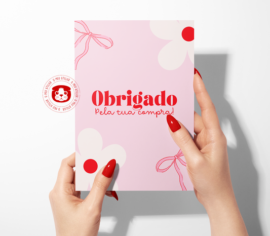Cartão de Agradecimento para Clientes – Personaliza o Teu Texto "Sweet"