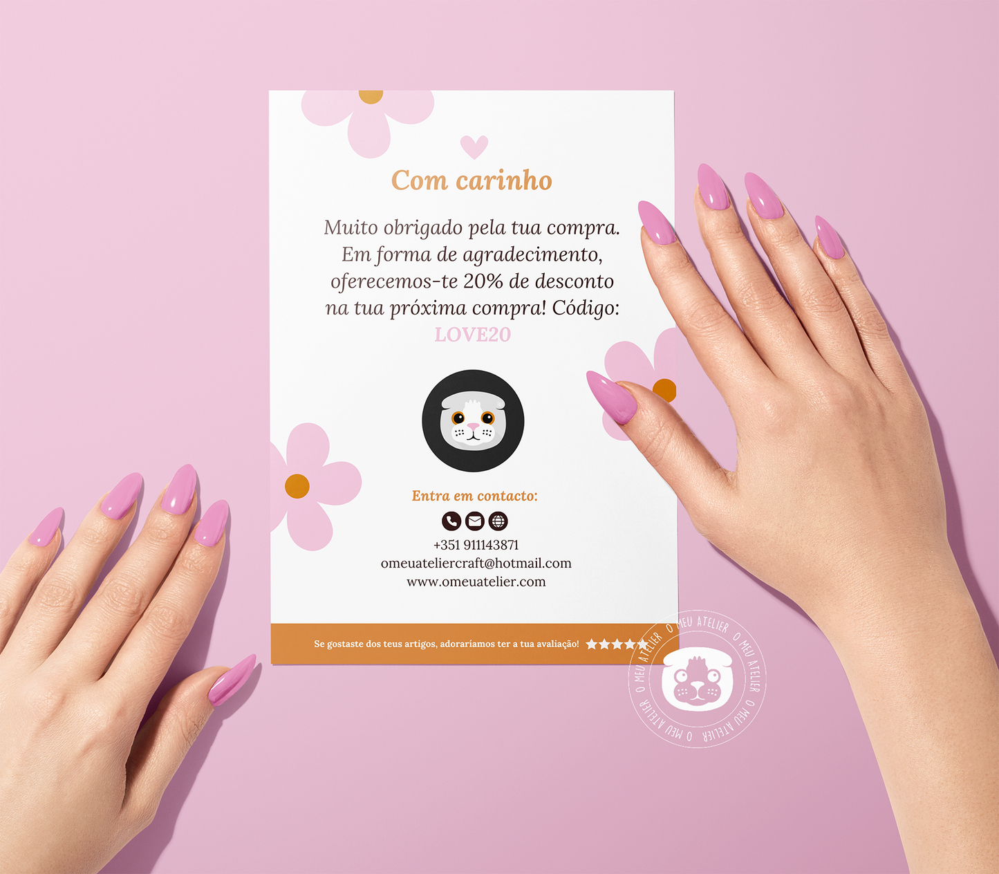 Cartão de Agradecimento para Clientes – Personaliza o Teu Texto