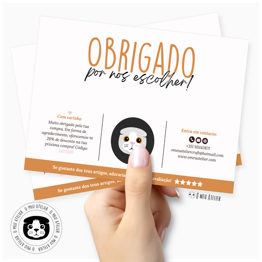 Cartão de Agradecimento para Clientes – Personaliza o Teu Texto