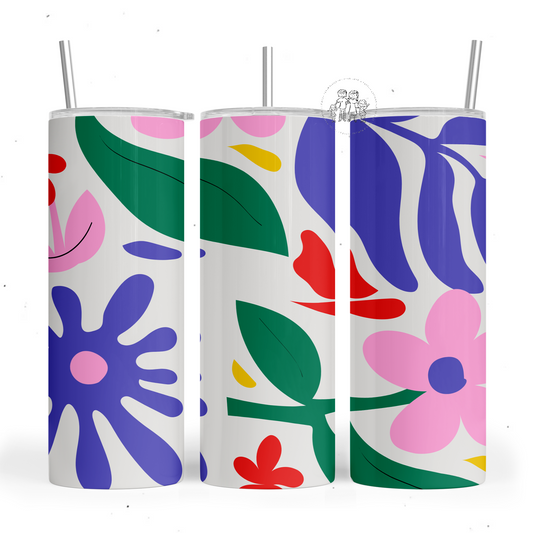 Copo Tumbler Térmico Personalizado "Flores de Verão"