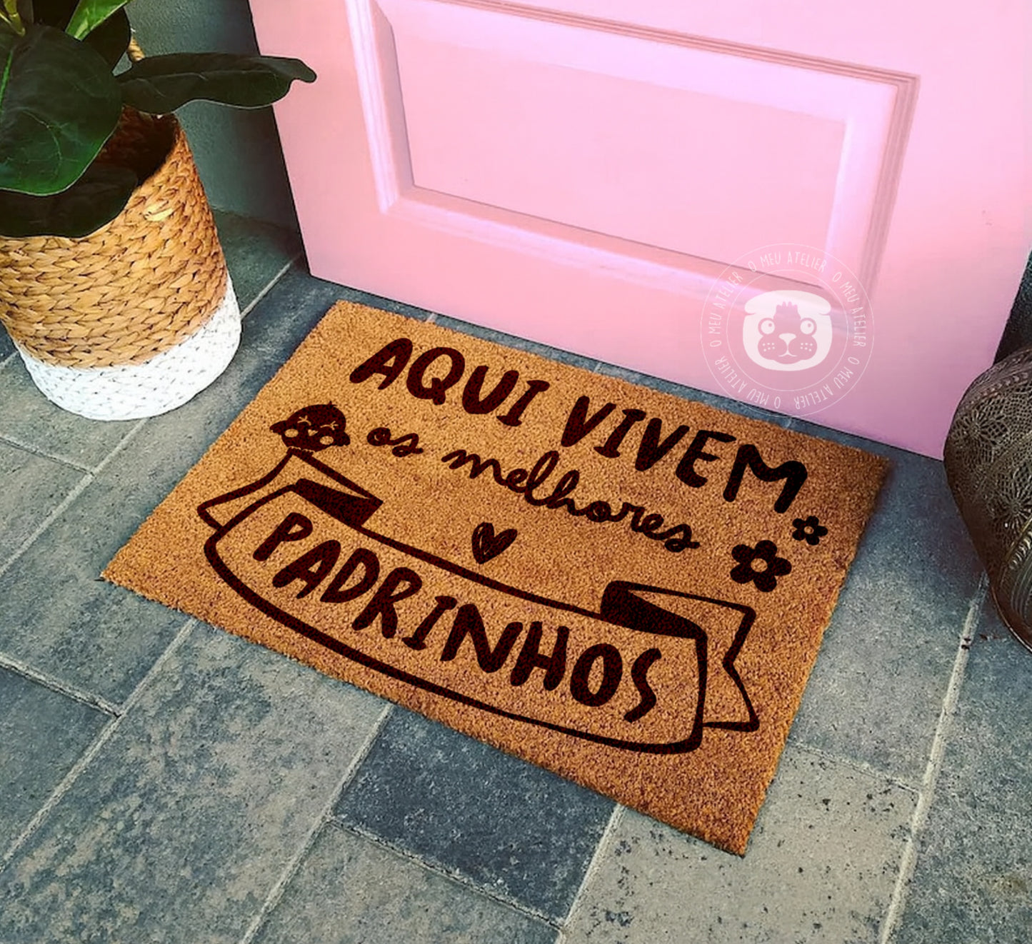 Tapete de entrada personalizado “Aqui vivem os melhores…”