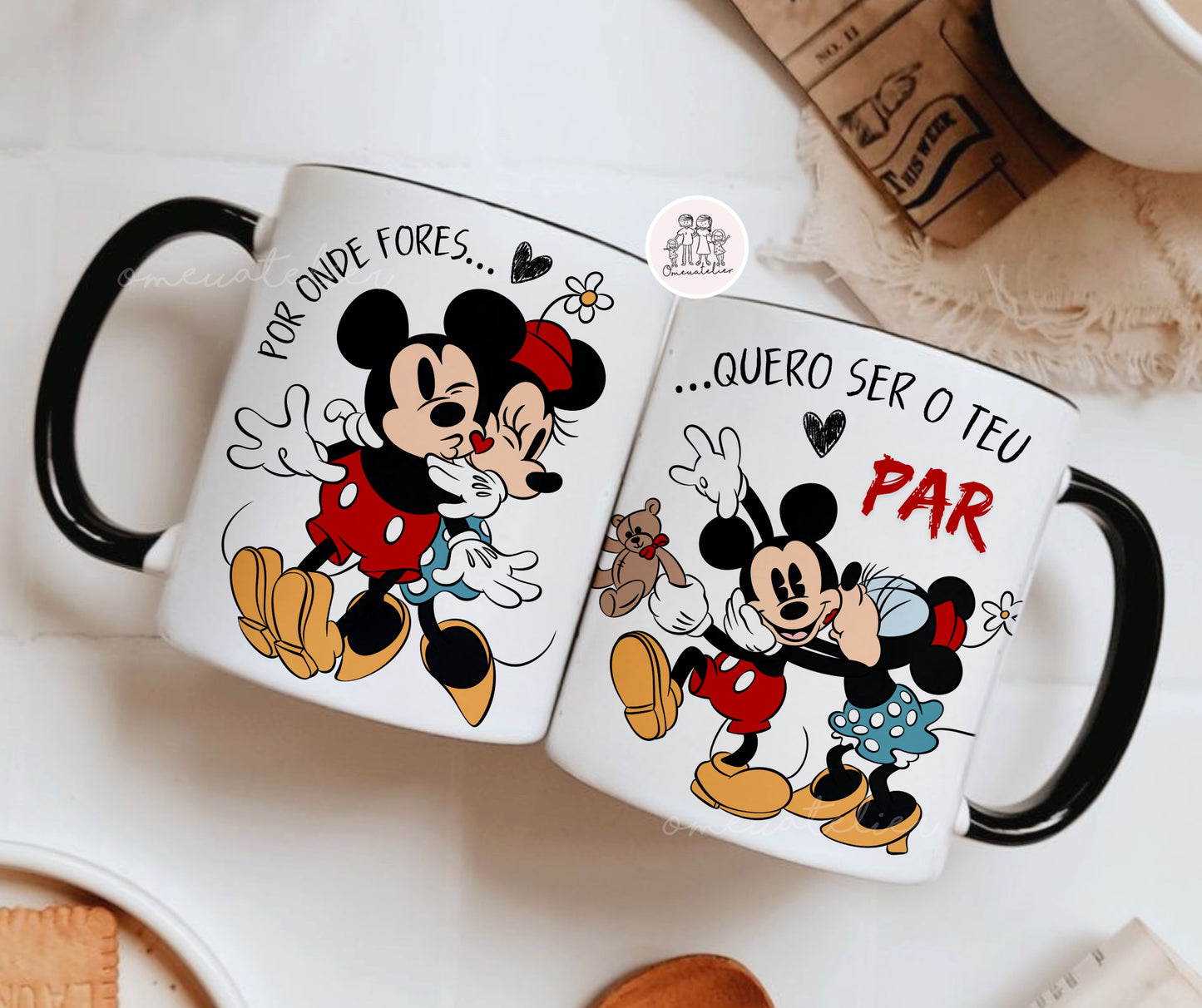 Conjunto de canecas “Por onde fores… Quero ser o teu par”