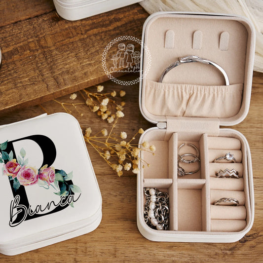 Porta-Jóias personalizado “Inicial Floral”
