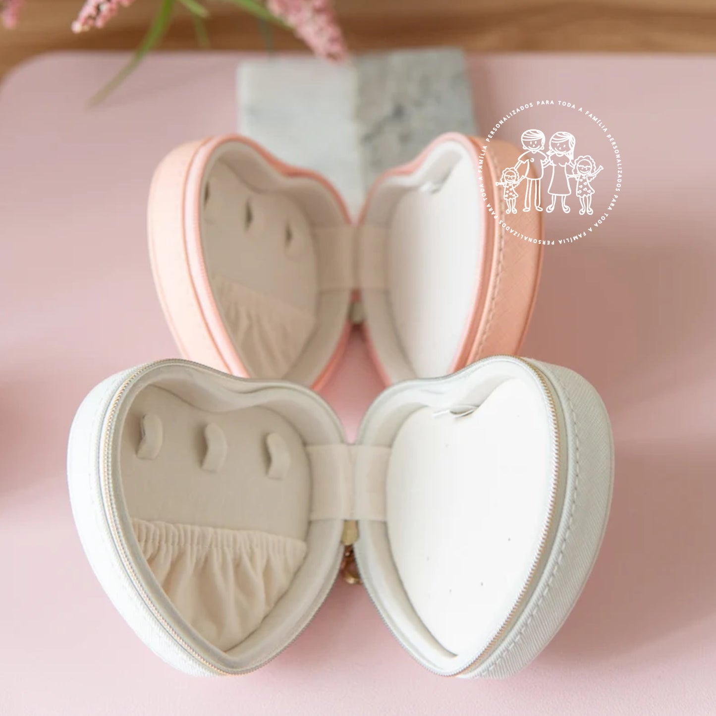 Porta-Jóias Coração personalizado “Escreve-se Mãe…”