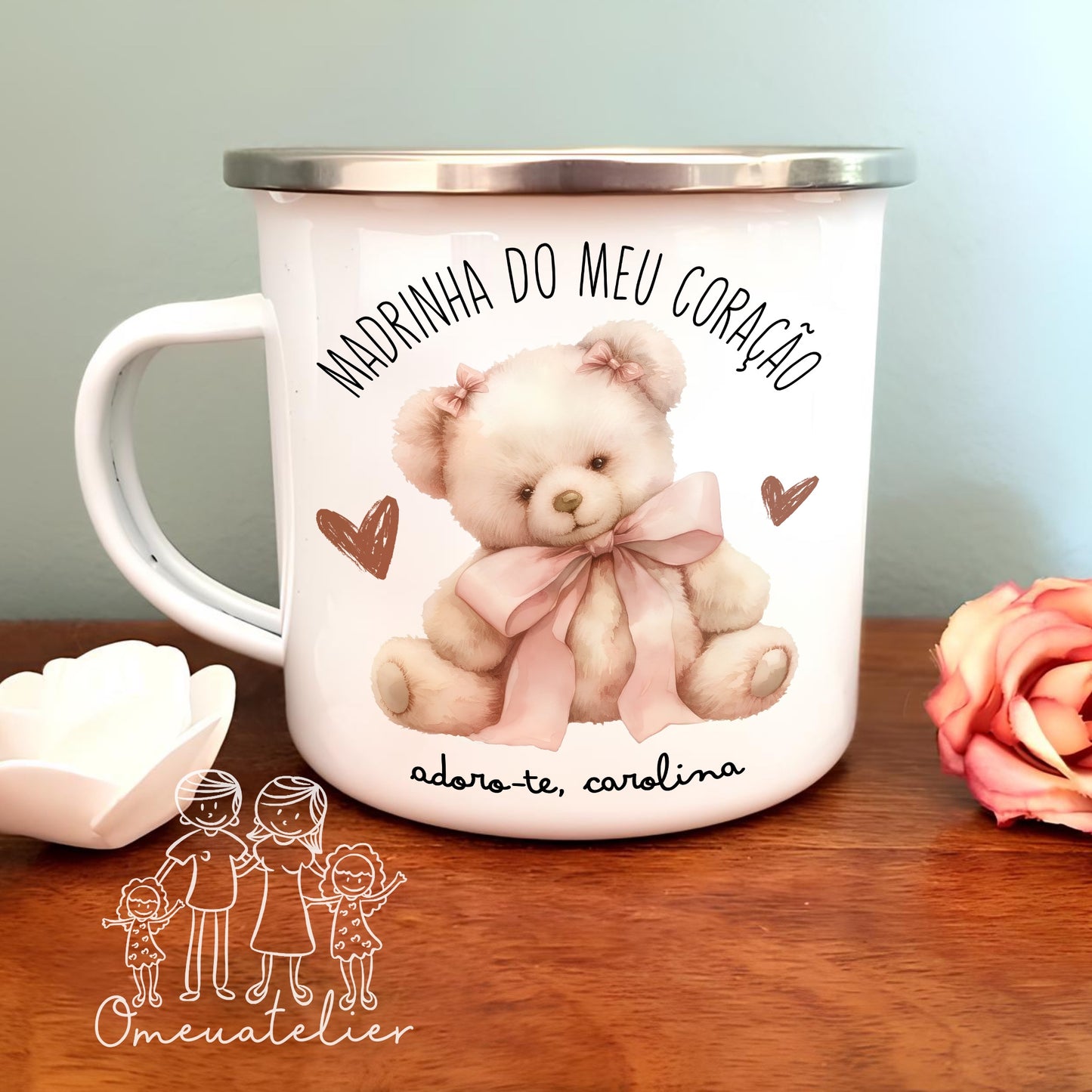 Caneca de esmalte “Madrinha do meu coração”