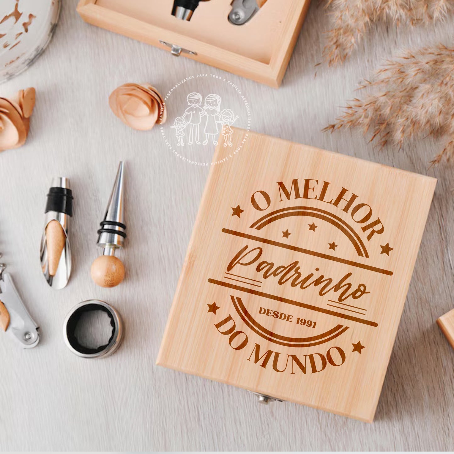 Set de Vinhos “O melhor Padrinho do Mundo”