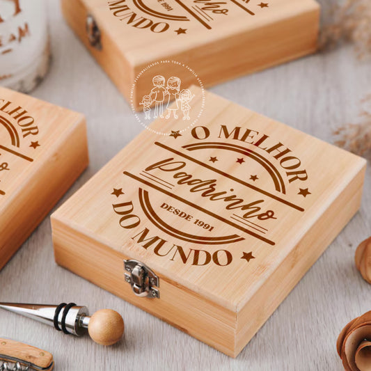 Set de Vinhos “O melhor Padrinho do Mundo”