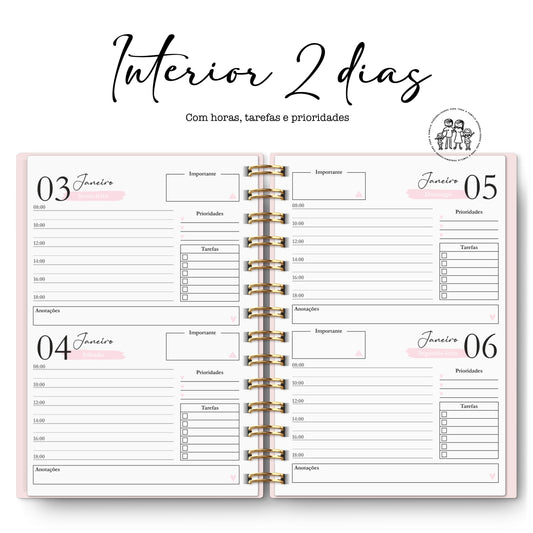 Agenda Personalizada “Floral Azul Dourado“