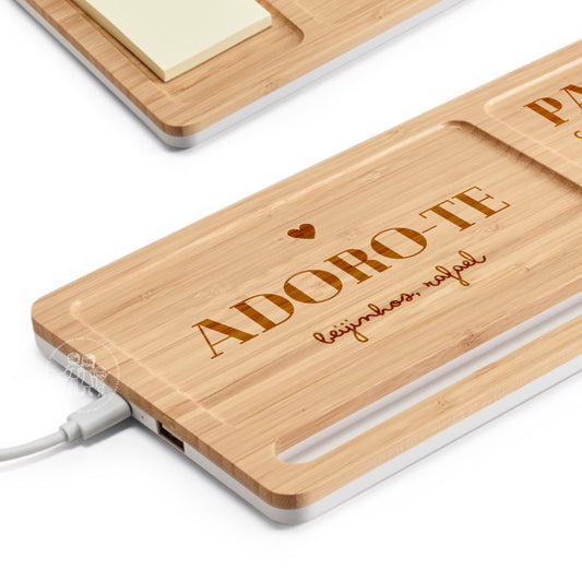 Organizador de Secretária com Carregador Wireless “Pai desde… A ser o Melhor!”