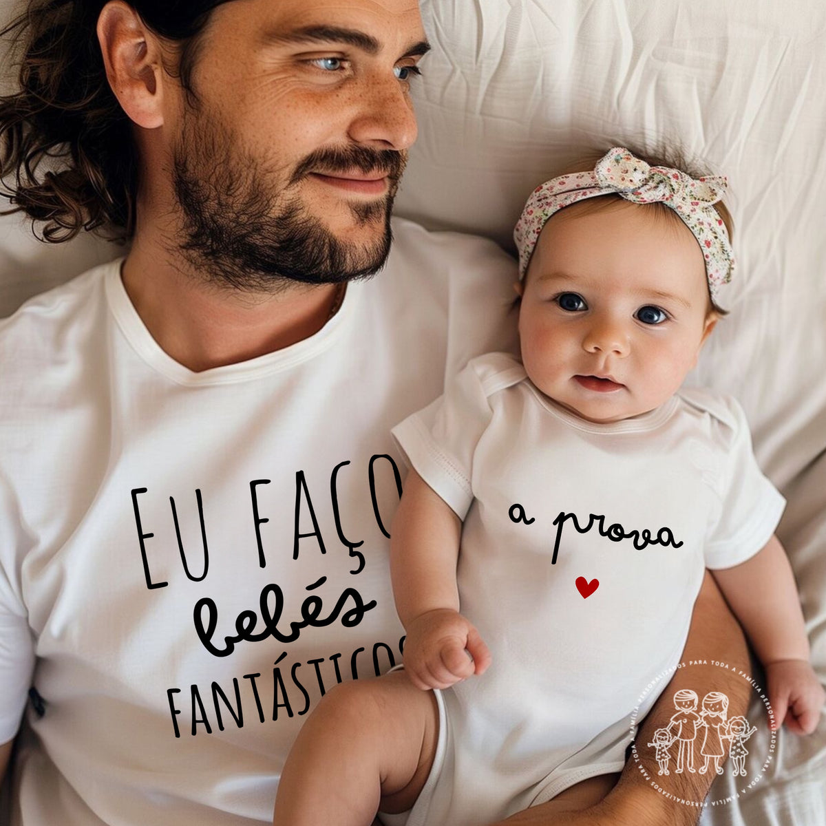 Conjunto T-shirt e Body bebé “Eu faço bebés fantásticos”
