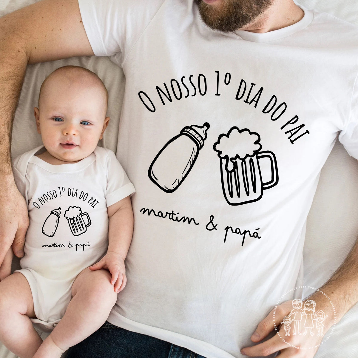 Conjunto T-shirt e Body bebé “O nosso 1º dia do Pai”