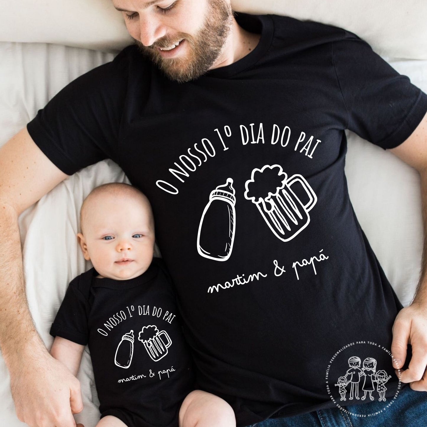 Conjunto T-shirt e Body bebé “O nosso 1º dia do Pai”