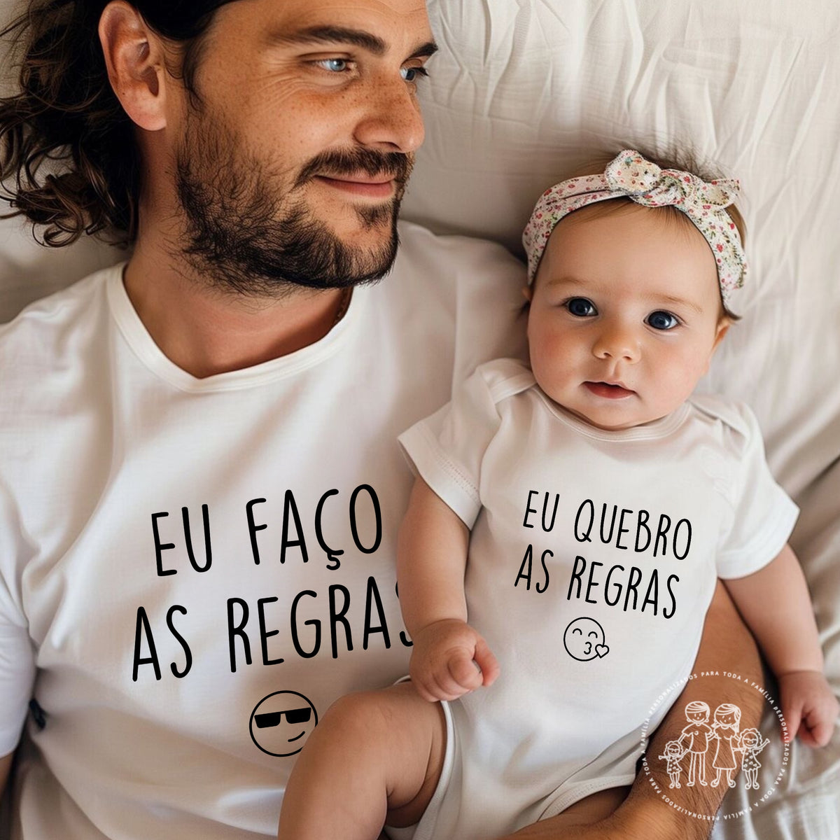 Conjunto T-shirt e Body bebé “Eu faço as regras…”