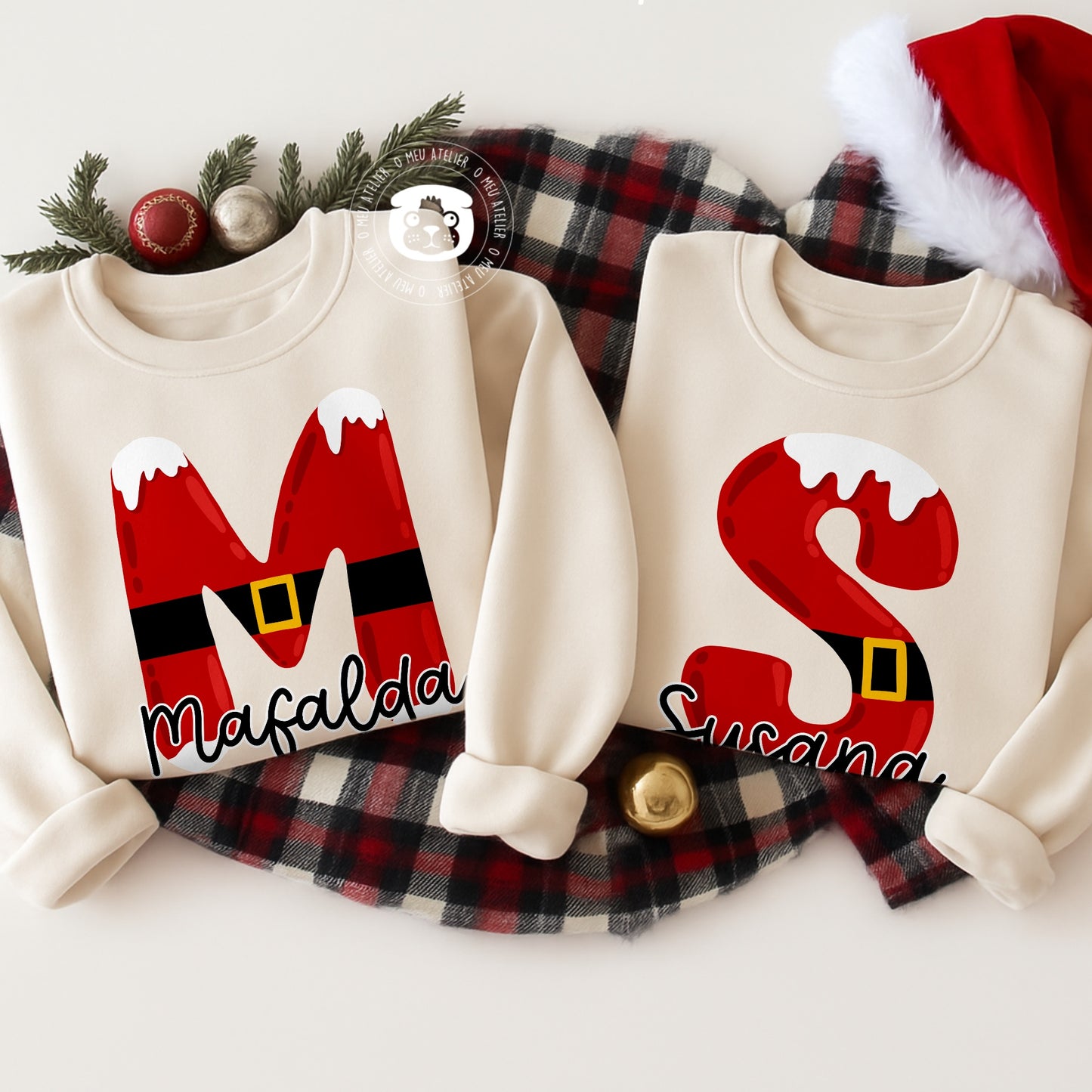 Sweats de Natal Personalizadas – 100% Algodão Cardado