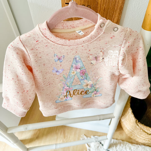Sweatshirt bebé “Letra Floral”
