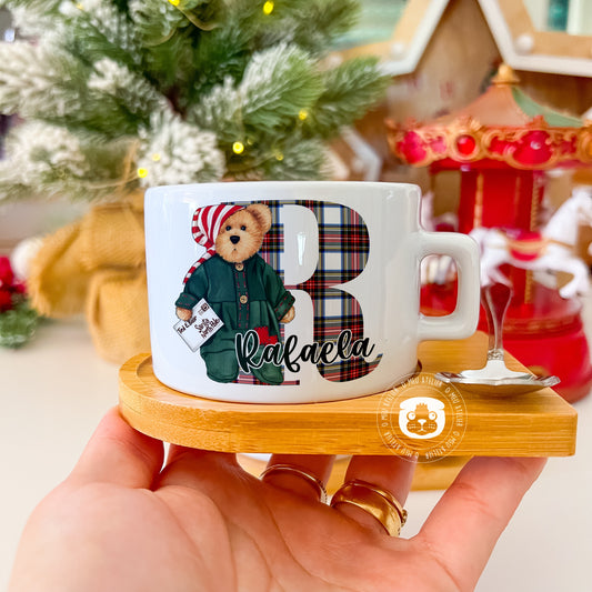 Chávena Personalizada com Base em Bambu e Colher