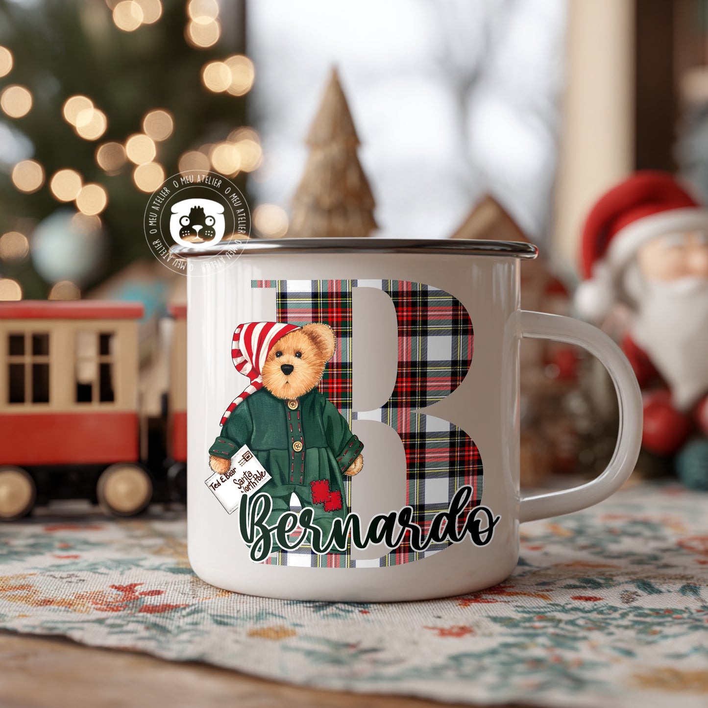 Caneca de esmalte Natal “Ursinho”