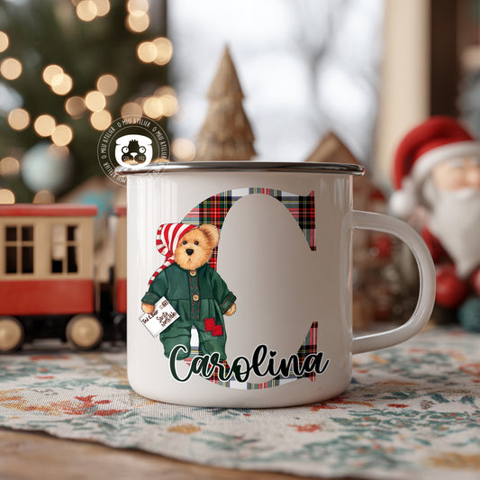 Caneca de esmalte Natal “Ursinho”