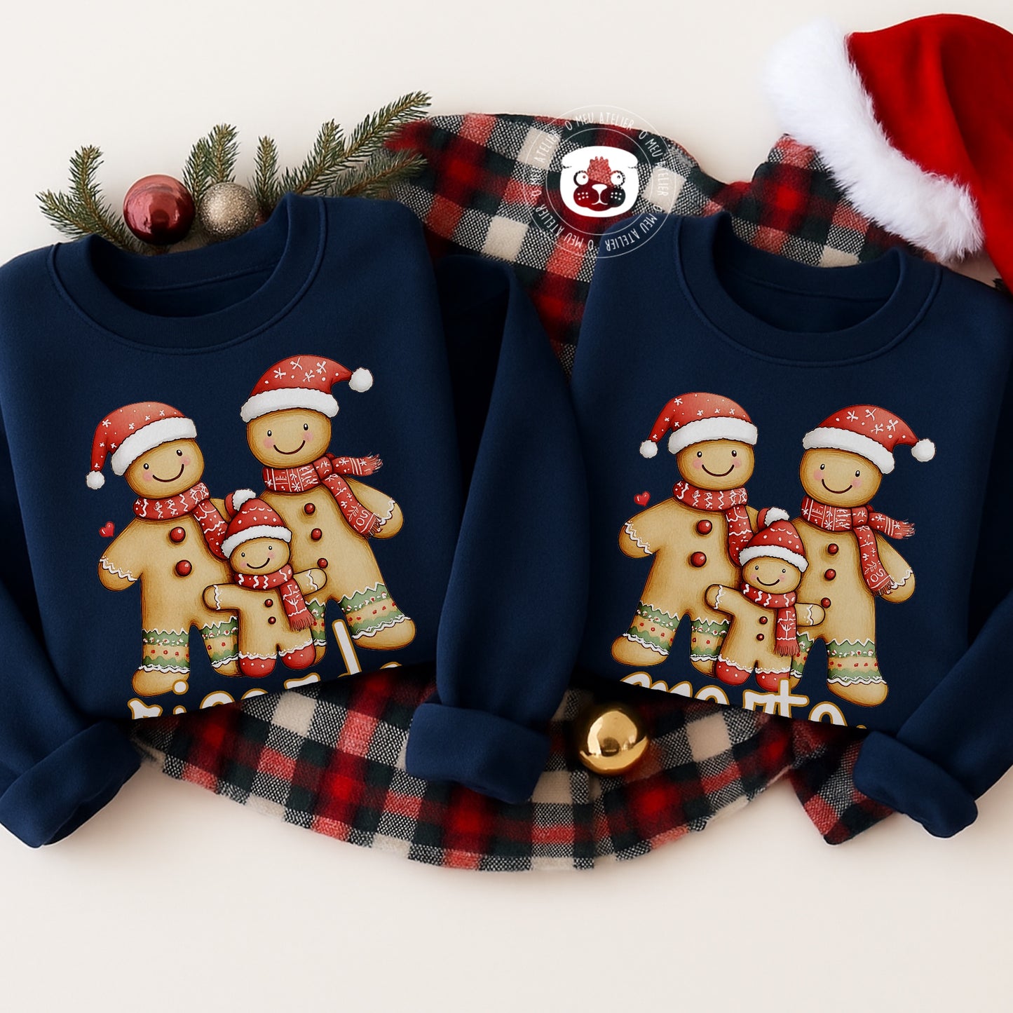 Sweats de Natal Personalizadas – 100% Algodão Cardado