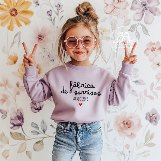 Sweatshirt personalizada “Fábrica de sorrisos desde…”