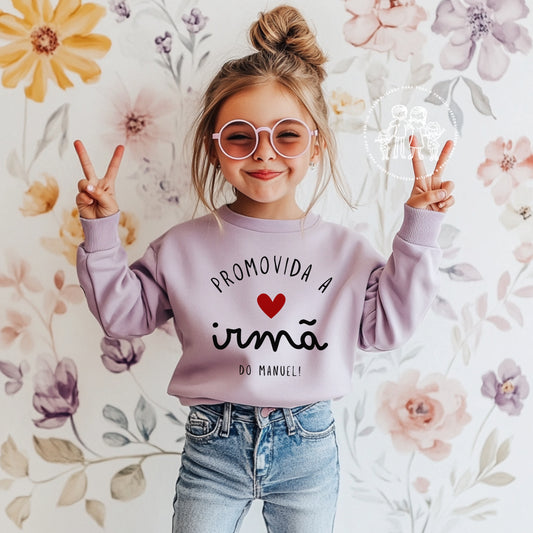 Sweatshirt personalizada “Promovida a irmã…”
