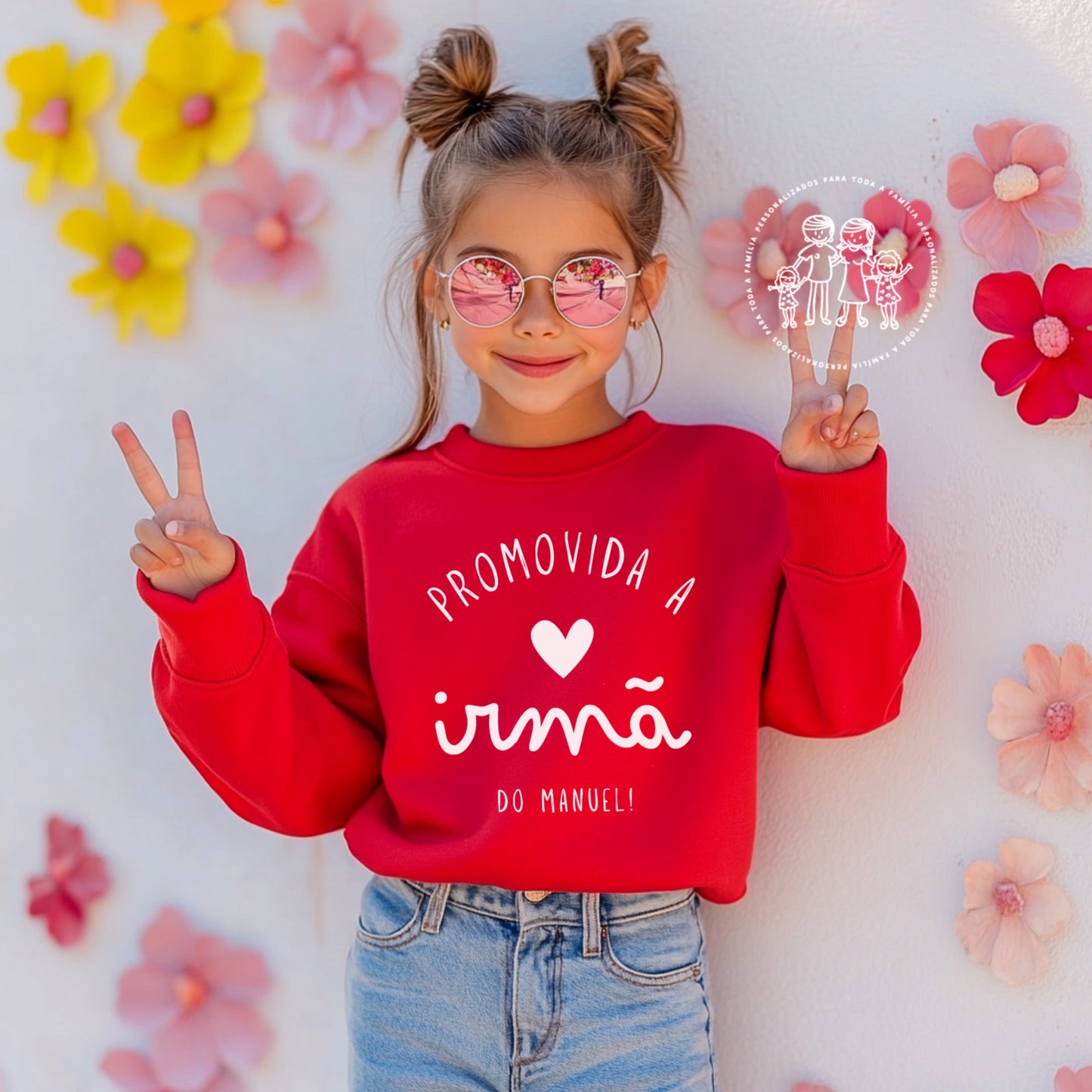Sweatshirt personalizada “Promovida a irmã…”