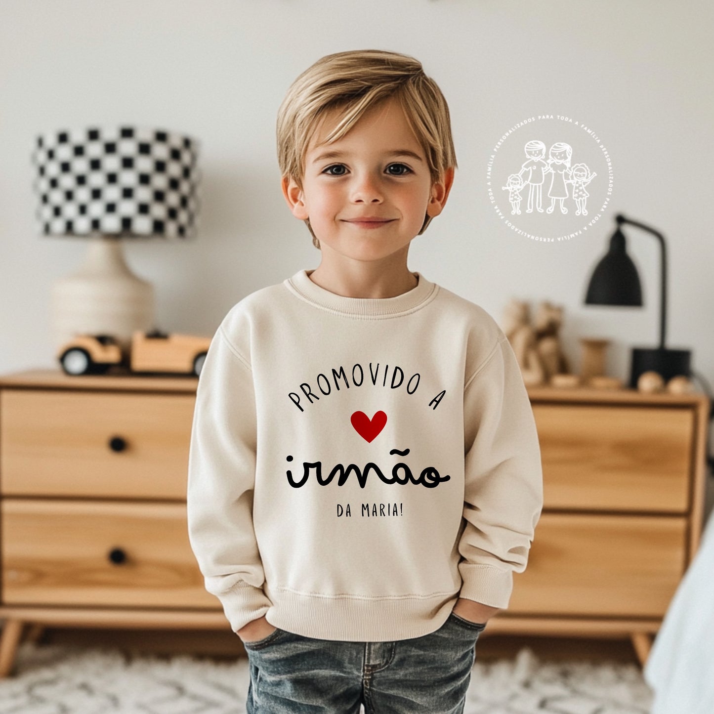 Sweatshirt personalizada “Promovido a irmão…”