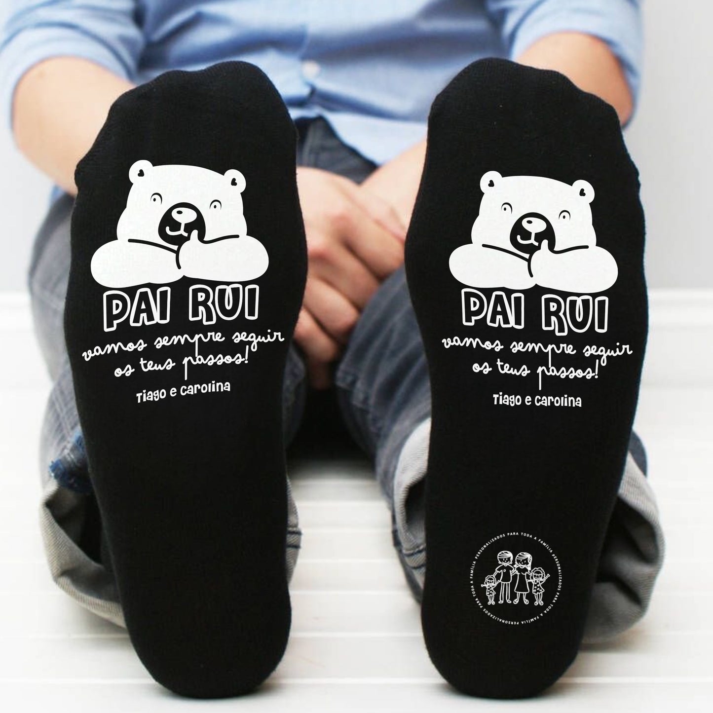 Meias personalizadas “Pai vamos seguir sempre os teus passos”