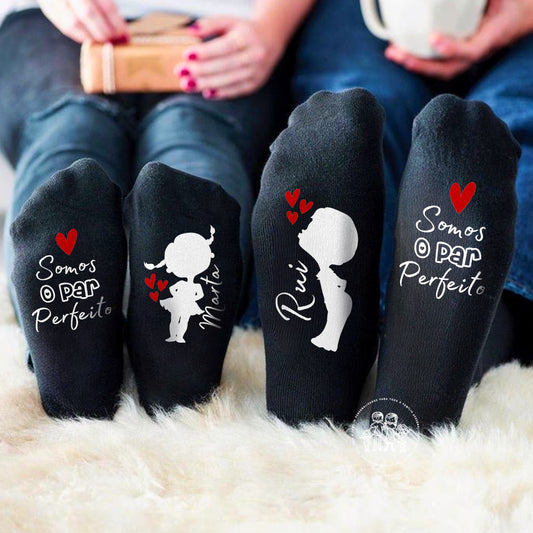 Conjunto de 2 Pares de Meias personalizadas “Somos o par perfeito”