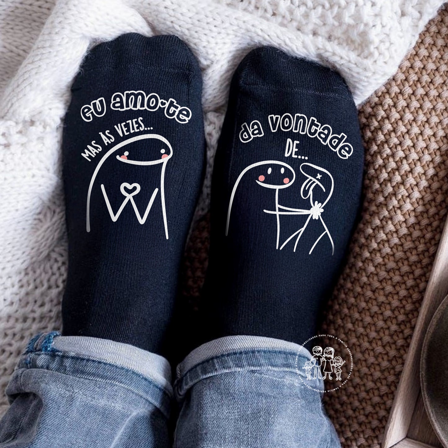Meias personalizadas “Flork - Eu amo-te, mas às vezes…”