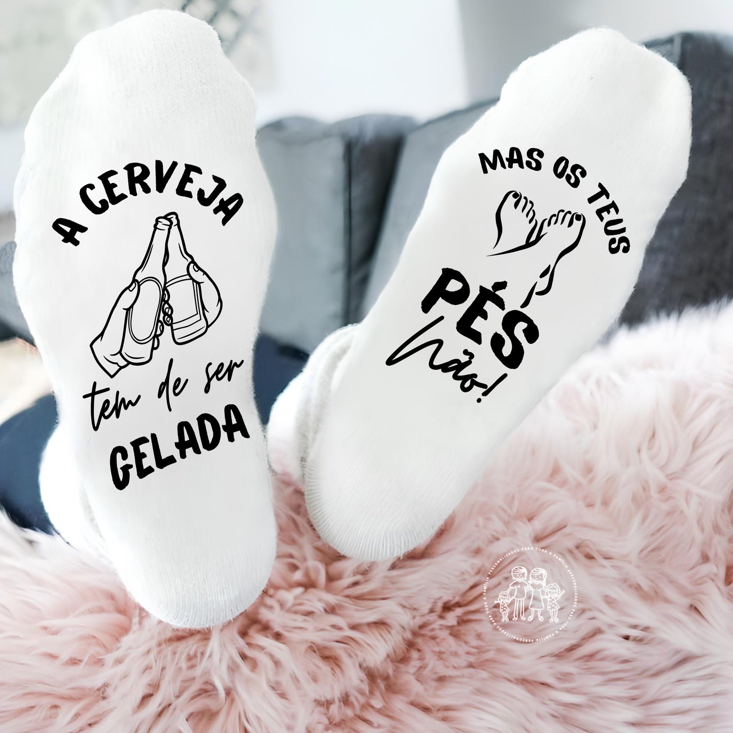 Meias personalizadas ”A cerveja tem de ser gelada…”