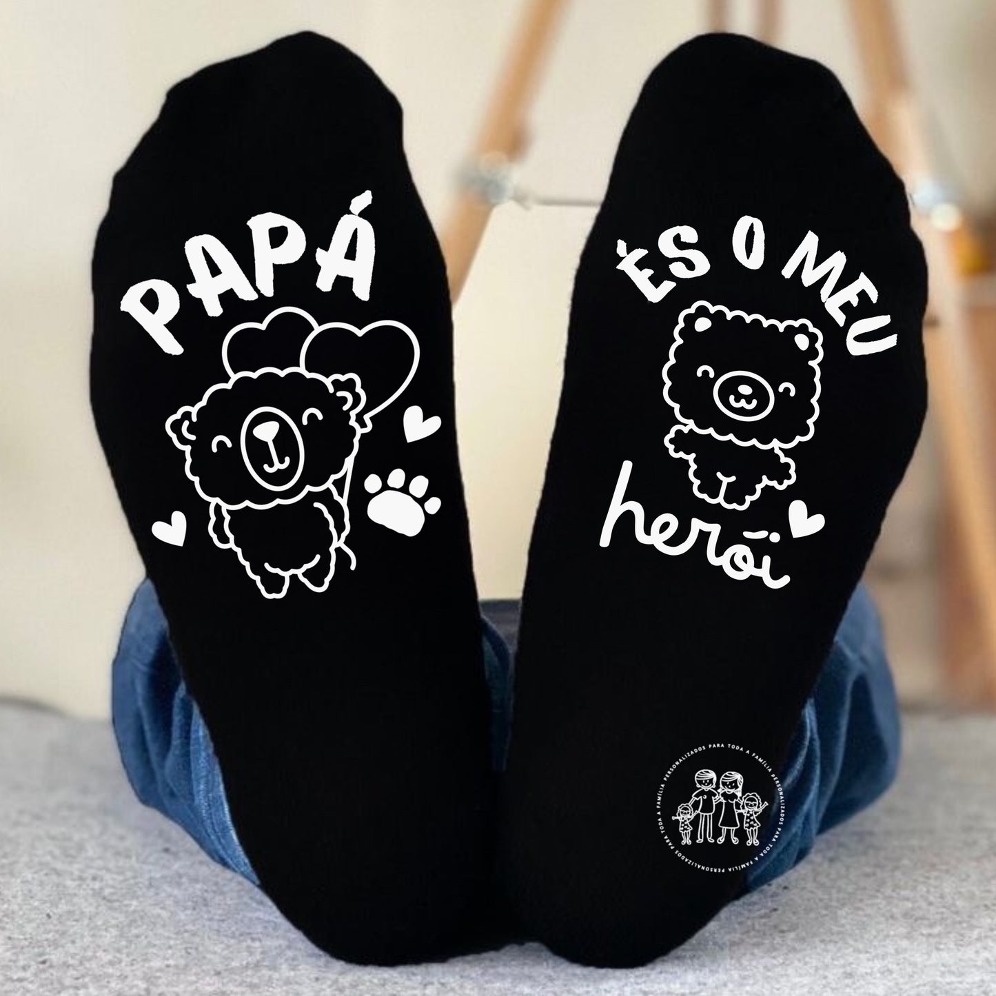 Meias personalizadas “Papá és o meu Herói”