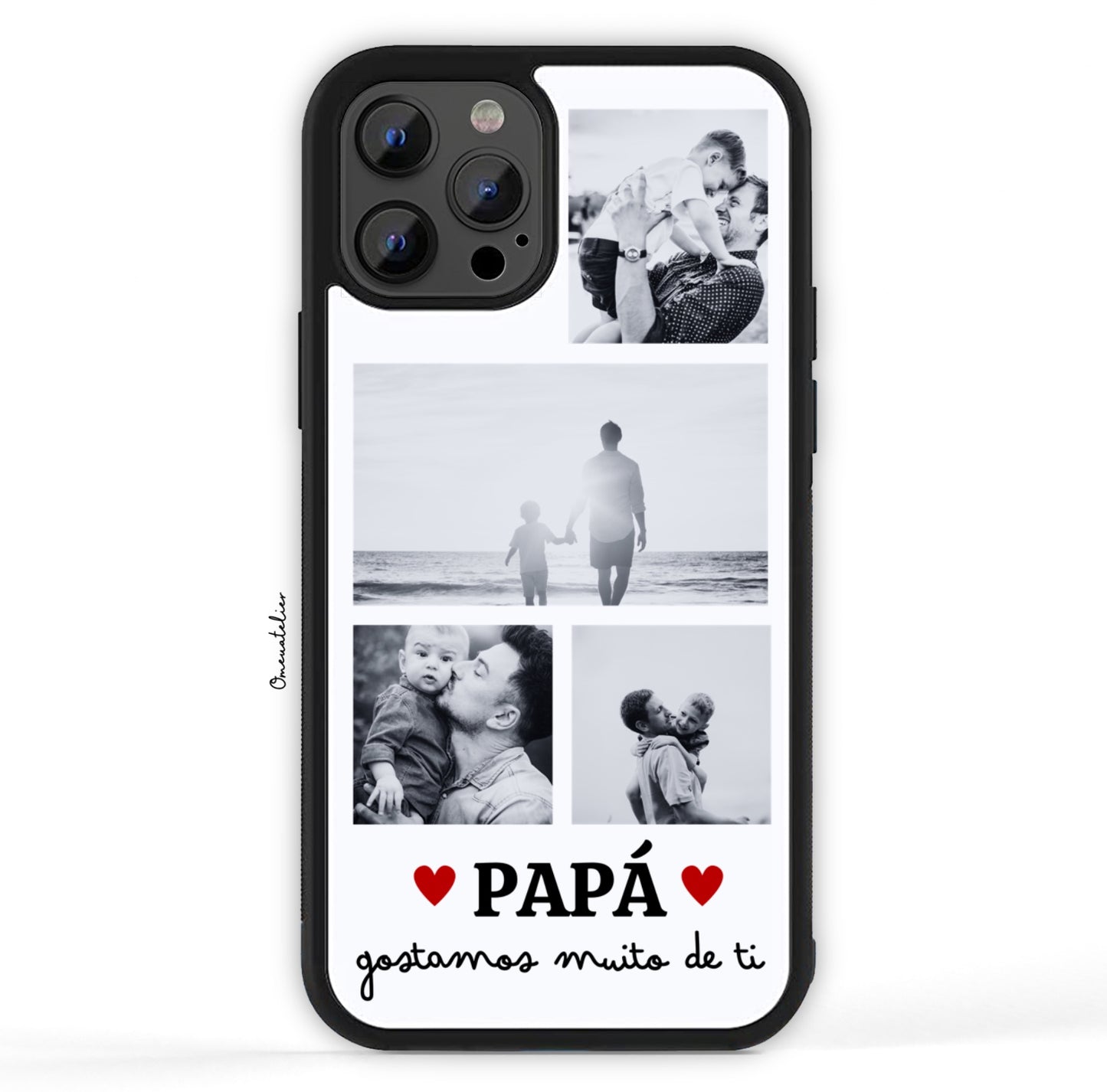 Capa para telemóvel personalizada com fotos “Papá gostamos muito de ti”
