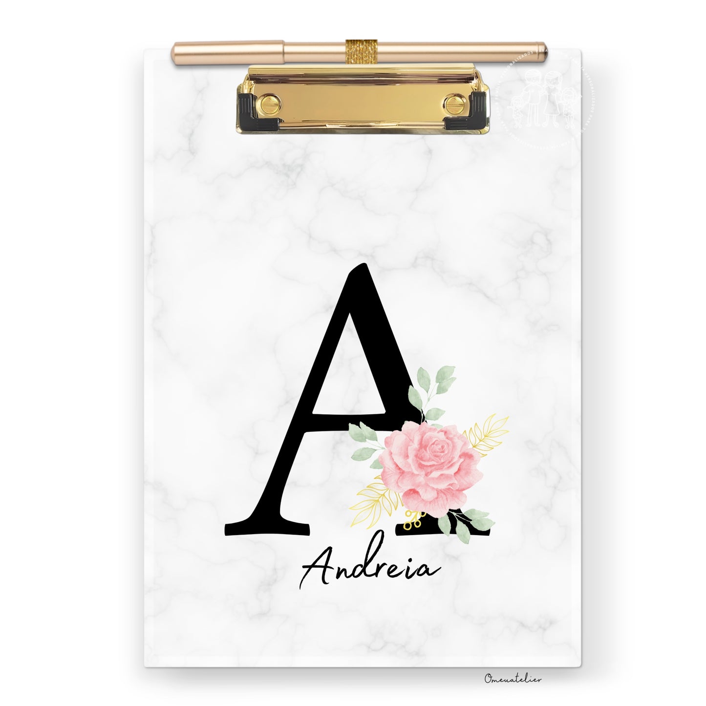 Prancheta personalizada c/ folhas decoradas