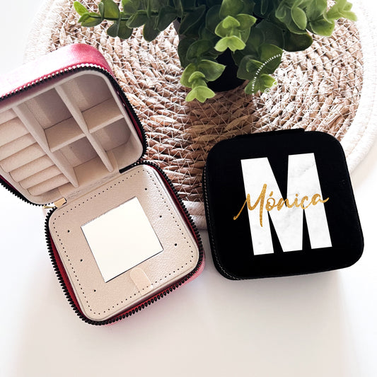 Porta-Jóias Veludo personalizado “Inicial e Nome”