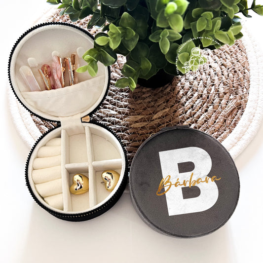 Porta-Jóias Veludo personalizado “Inicial e Nome”