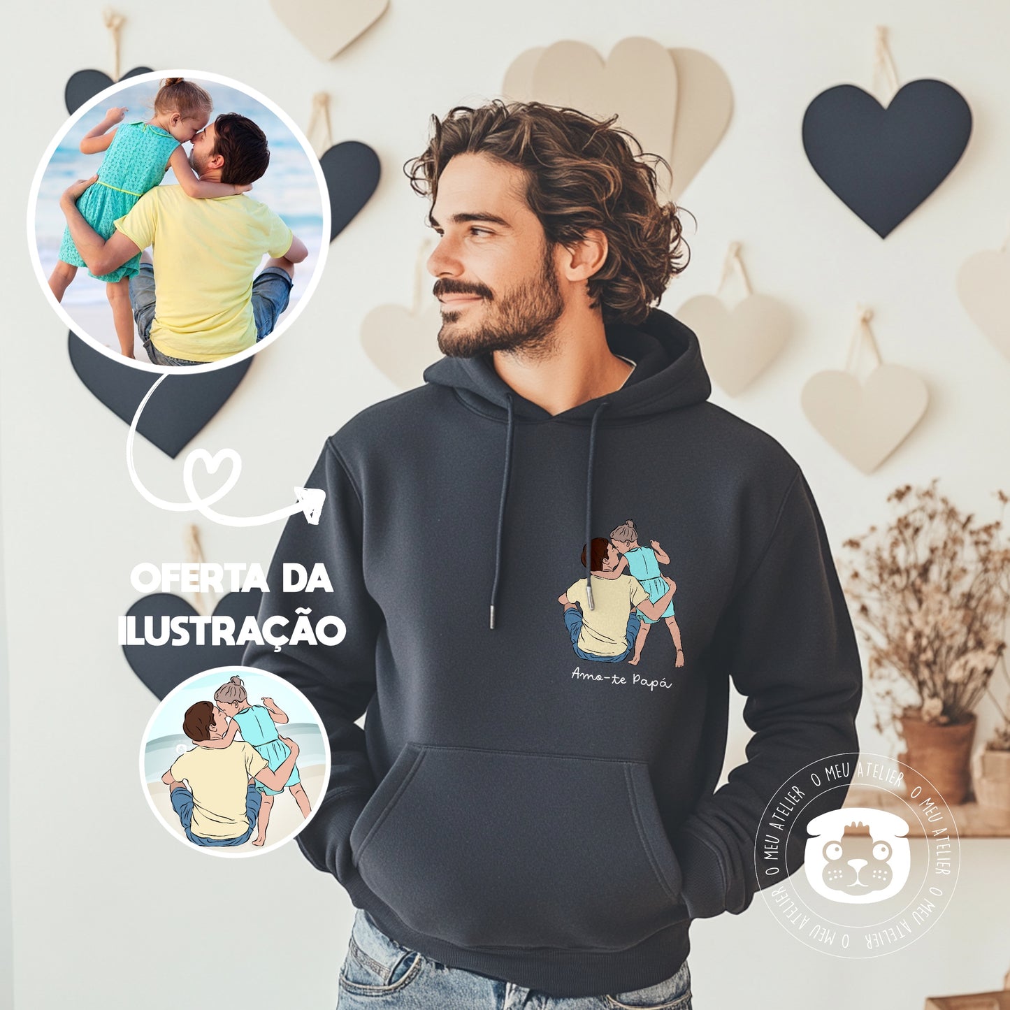 Sweatshirt com capuz “Ilustração” OFERTA ILUSTRAÇÃO DIGITAL