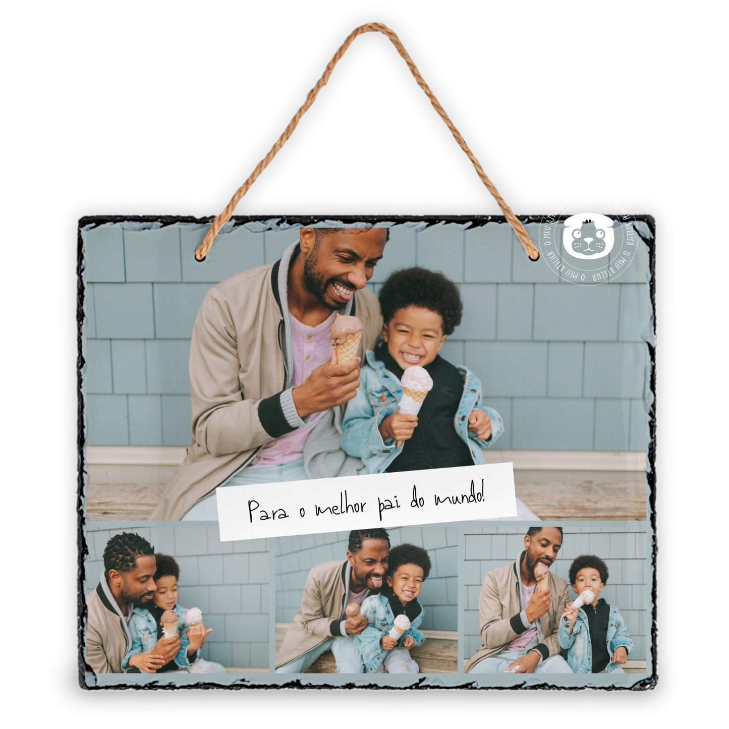 Placa de Ardósia Personalizada 25x30cm - Dia do Pai