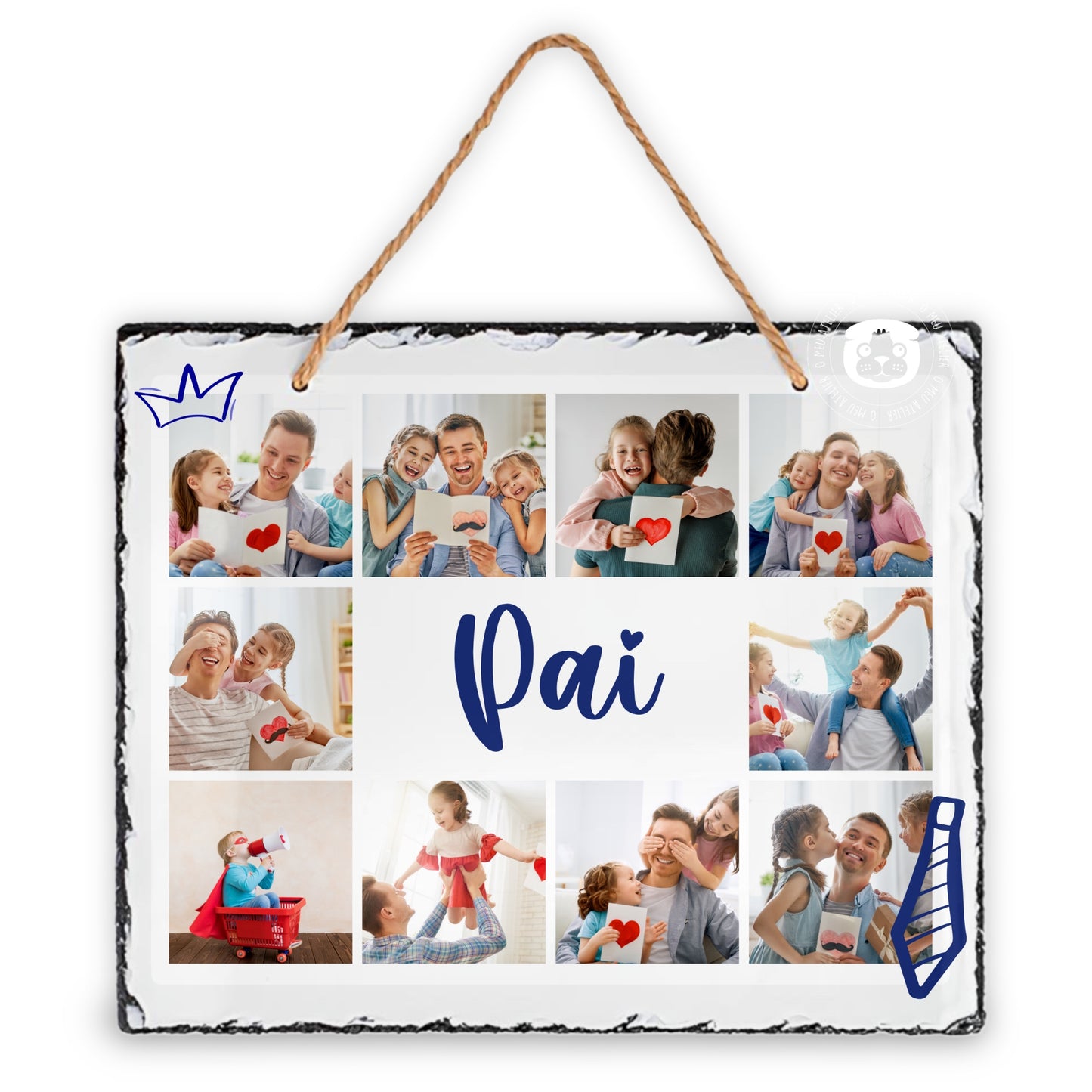 Placa de Ardósia Personalizada 25x30cm - Dia do Pai