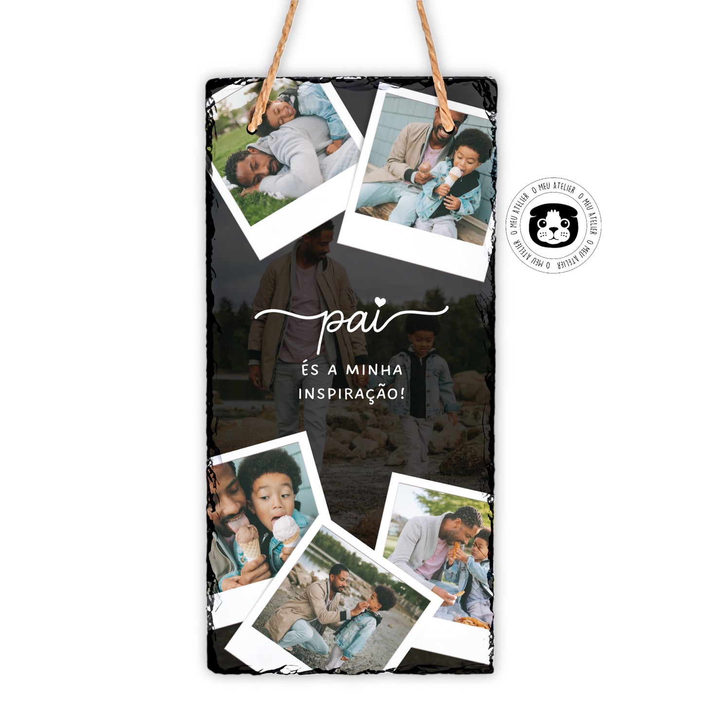 Placa de Ardósia Personalizada 15x30cm - Dia do Pai