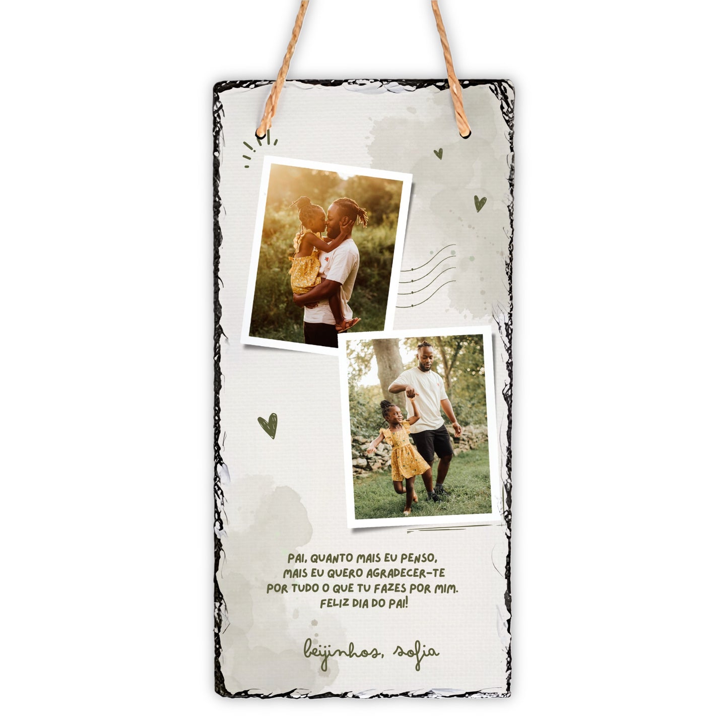 Placa de Ardósia Personalizada 15x30cm - Dia do Pai